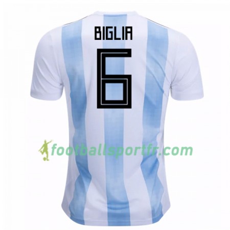 Tenue Argentine Biglia 6 Domicile Coupe du monde 2018 Maillot de Foot